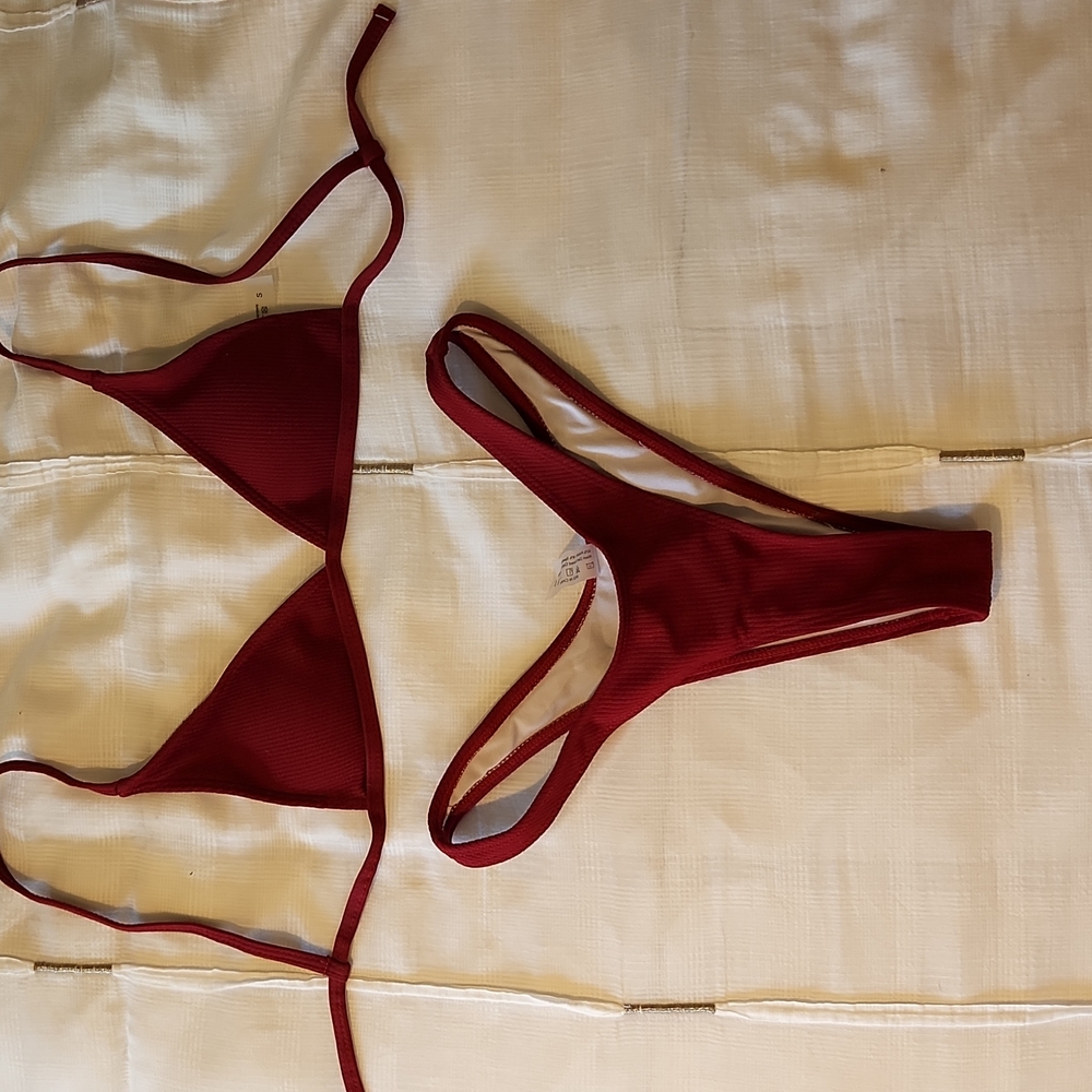 Dark red bikini